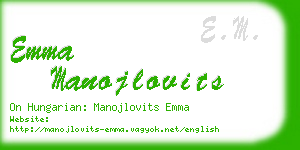 emma manojlovits business card